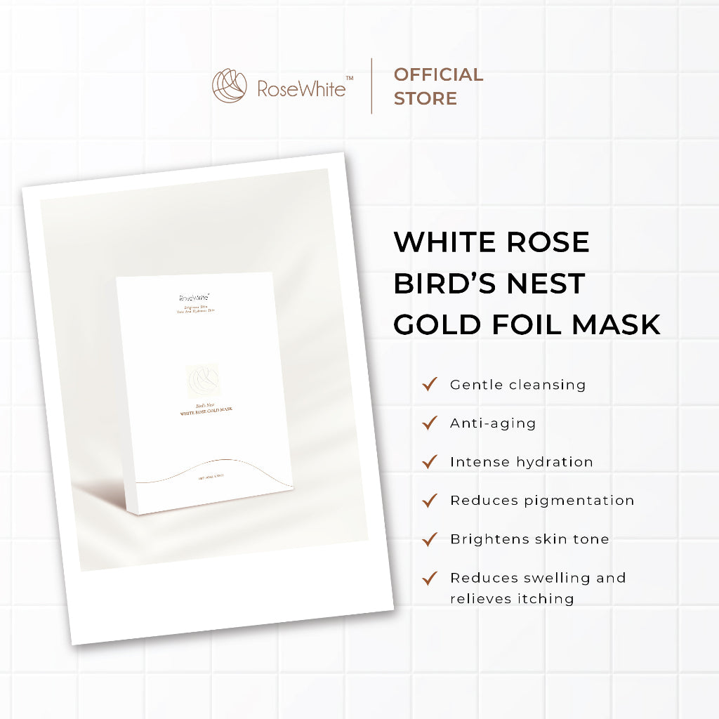 White Rose Bird's Nest Gold Foil Mask (5pcs/box)